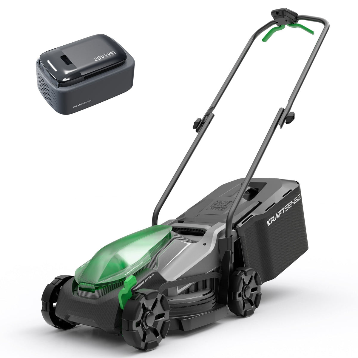 Kraftsense U20X Slim 20V Brushless Cordless Lawn Mower 14" with 5.0Ah Battery