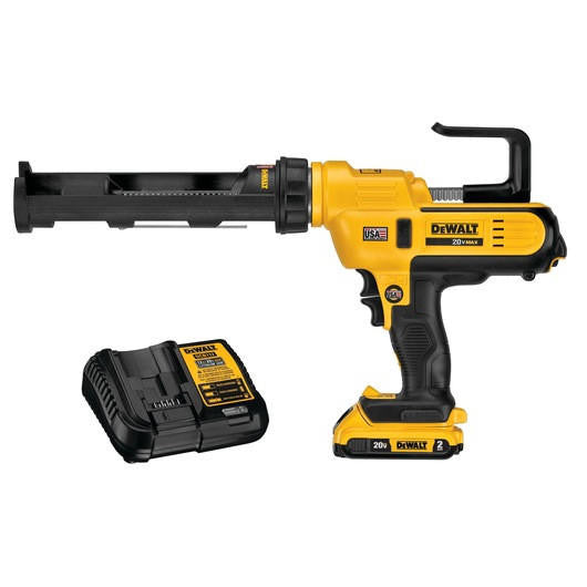 DEWALT 20V MAX 10 oz/300ml Cordless Adhesive Caulk Gun Kit, Variable Speed, Anti-Drip, with 2Ah Battery and Charger – DCE560D1