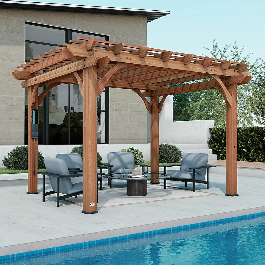 Backyard Discovery Beaumont 10-ft W x 12-ft L Brown Wood Freestanding Pergola