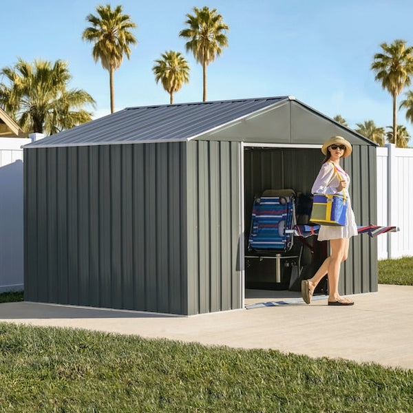 Arrow 10-ft x 8-ft Highpoint Galvanized Steel Metal Storage Shed