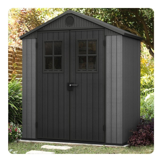 Keter 6-ft x 4-ft Darwin Durable Outdoor Gray Gable Roof Plastic Resin Storage Shed