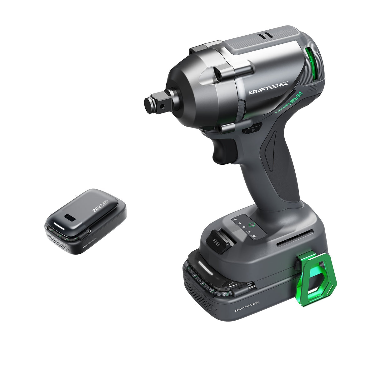 【COMING SOON】Kraftsense U20X Slim 20V Brushless 1/2" Impact Wrench – 400 N·m, with 2.0Ah Battery Options